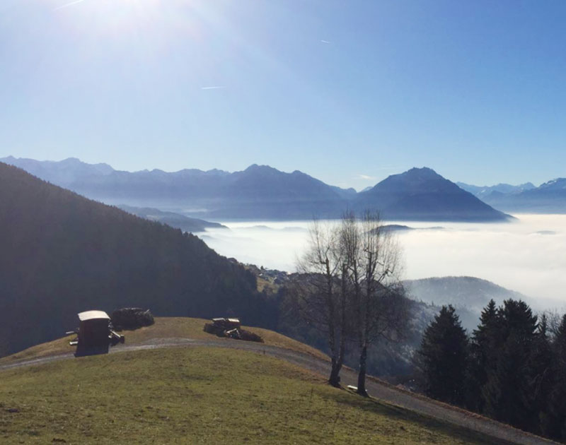 Aussicht Tiroler Landschaft: Mit der Natur verbunden